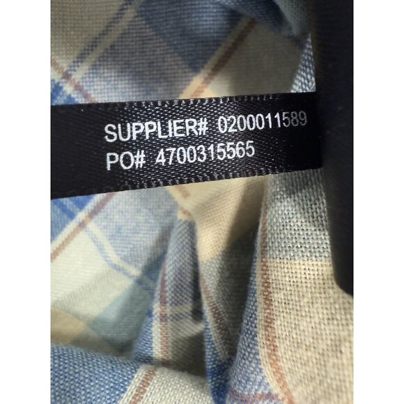 RRL Double RL Ralph Lauren Mens Popover Shirt Sz Large Blue Plaid Long Sleeve - Picture 12 of 12